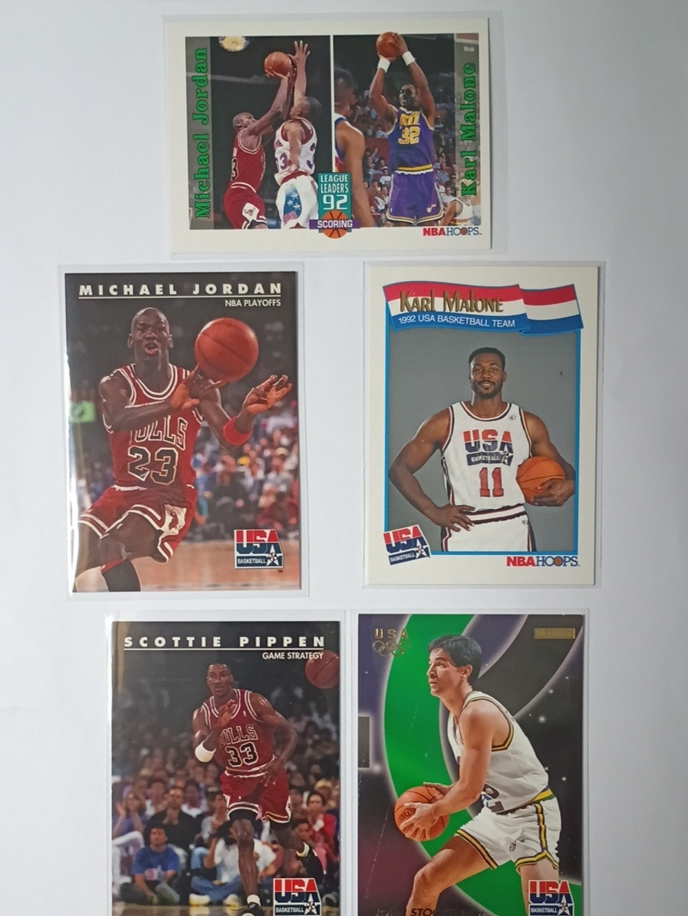 NBA Hoops Basketball Card Lot - Michael Jordan, Scottie Pippen, Karl Malone